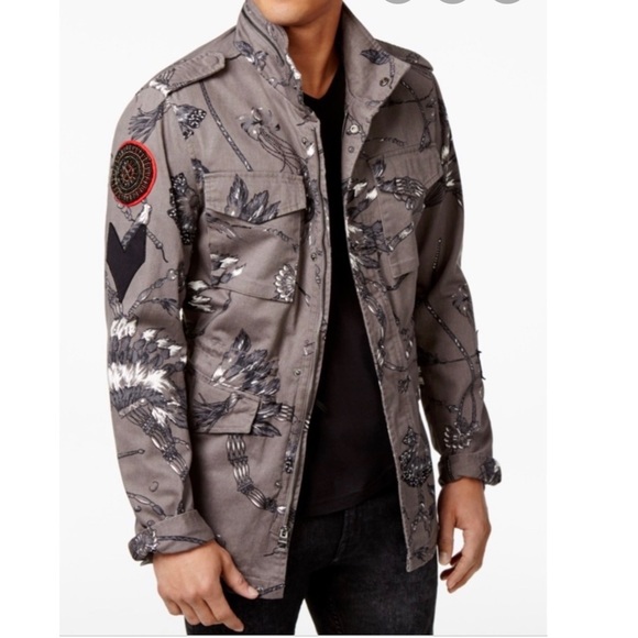 Guess Other - GUESS Men’s Irwell Feather Graphic Jacket Large